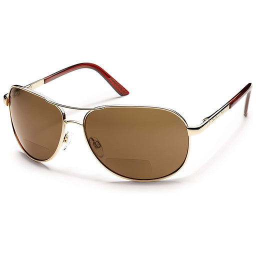 Suncloud Unisex Gold Frame Brown Polycarbonate Lens Sunglasses | WatchCo.com