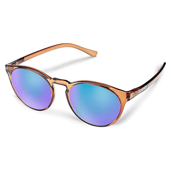 Suncloud Unisex Transparent Brown Frame Blue Mirror Sunglasses | WatchCo.com