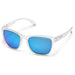 Suncloud Women's Matte Crystal Frames Blue Mirror Sunglasses | WatchCo.com