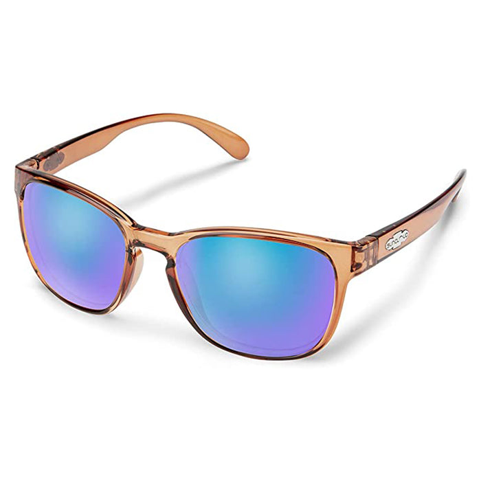 Suncloud Women's Transparent Brown Frames Blue Mirror Sunglasses | WatchCo.com