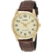 Casio Mens Gold Dial Analog Leather B. Watch — WatchCo.com