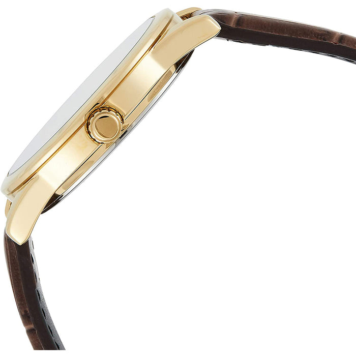 Casio Mens Gold Dial Analog Leather B. Watch — WatchCo.com