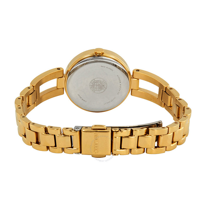Citizen Eco-Drive Womens Gold-Tone Stainless Steel Band Quartz Dial Watch - EM0638-50P
