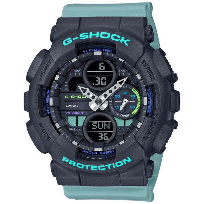 Casio Womens G-Shock BLue Resin Strap Black Analog-Digital Dial Quartz Watch - GMAS140-2A - WatchCo.com