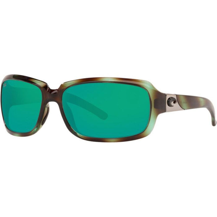 Costa Del Mar Womens Isabela Shiny Seagrass Frame Green Mirror Polarized Lens Rectangular Sunglasses - IB128OGMGLP - WatchCo.com