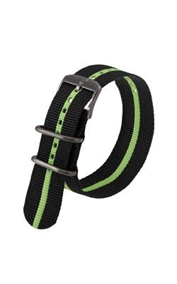 Luminox Men's Black & Green Webbing NATO Nylon Strap Stainless Steel 2 loops Watch Band - FNX.3950.60H.K - WatchCo.com