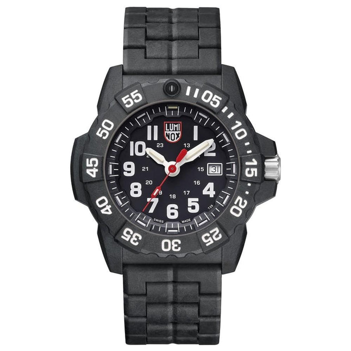 Luminox Men's Navy Seal 3500 Series Black Carbon Bracelet Black Dial Quartz Analog Watch - XS.3502.L