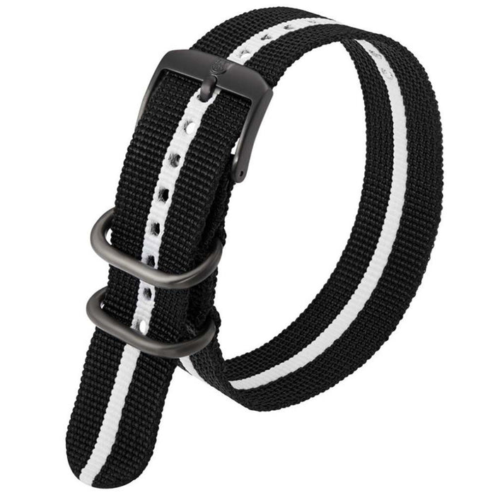 Luminox Men's Black & White Webbing Nylon Strap Stainless Steel 2 loops Watch Band - FNX.3950.10H.K