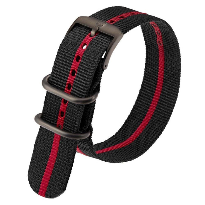 Luminox Men's Black & Red Webbing Nylon Strap Stainless Steel 2 loops Watch Band - FNX.3950.30H.K