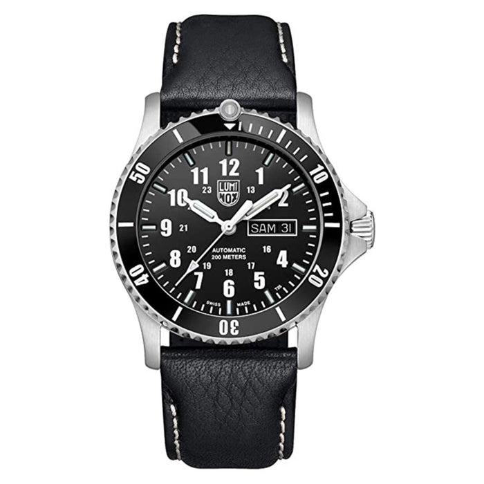 Luminox Men's Field Sport Timer 0921 Grey Dial Black Leather Band Stainless Steel Automatic Watch - XS.0921