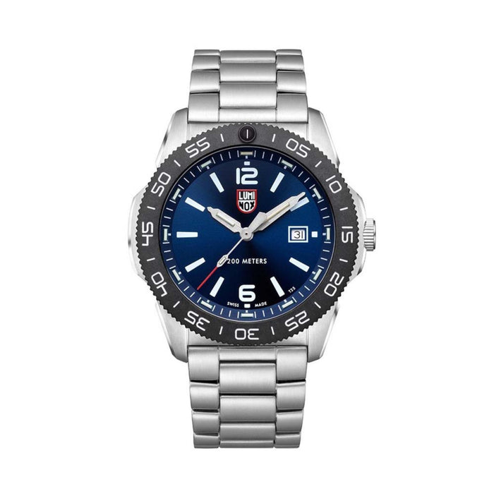 Luminox Men's Navy Seal Pacific Diver 3120 Series Silver Stainless Steel Oyster Band Blue Dial Quartz Analog Watch - XS.3123